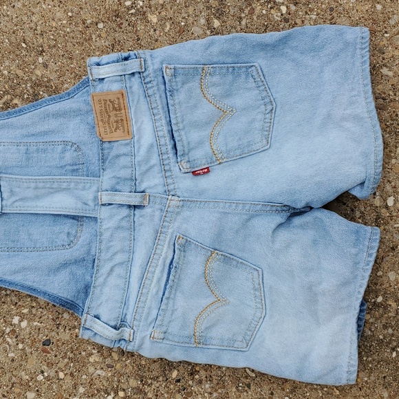 Levi's Levi Strauss & Co Denim Shortalls 6 Regular 5-6 Short Overalls - Picture 5 of 6